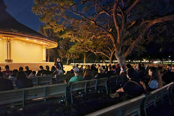 We meet at the Kapiolani Park Bandstand, Waikiki Night Marcher Ghost Tour
